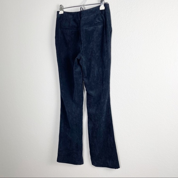 Anine Bing Jocelyn Corduroy Slit Hem Pants in Navy Blue - Picture 3 of 8